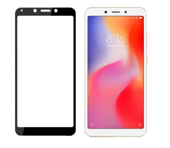 Защитное стекло на весь экран для Xiaomi Redmi 6 полная клеевая основа черное Защитное стекло на весь экран для Xiaomi Redmi 6 полная клеевая основа черное