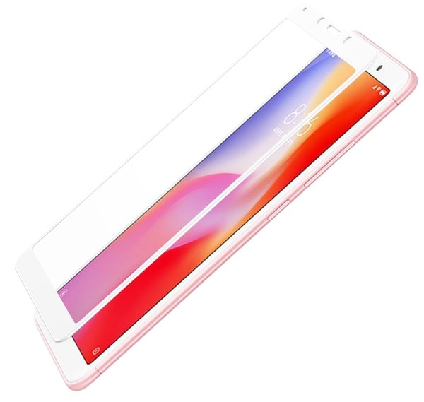 Защитное стекло на весь экран для Xiaomi Redmi 6A полная клеевая основа белый Защитное стекло на весь экран для Xiaomi Redmi 6A полная клеевая основа белый