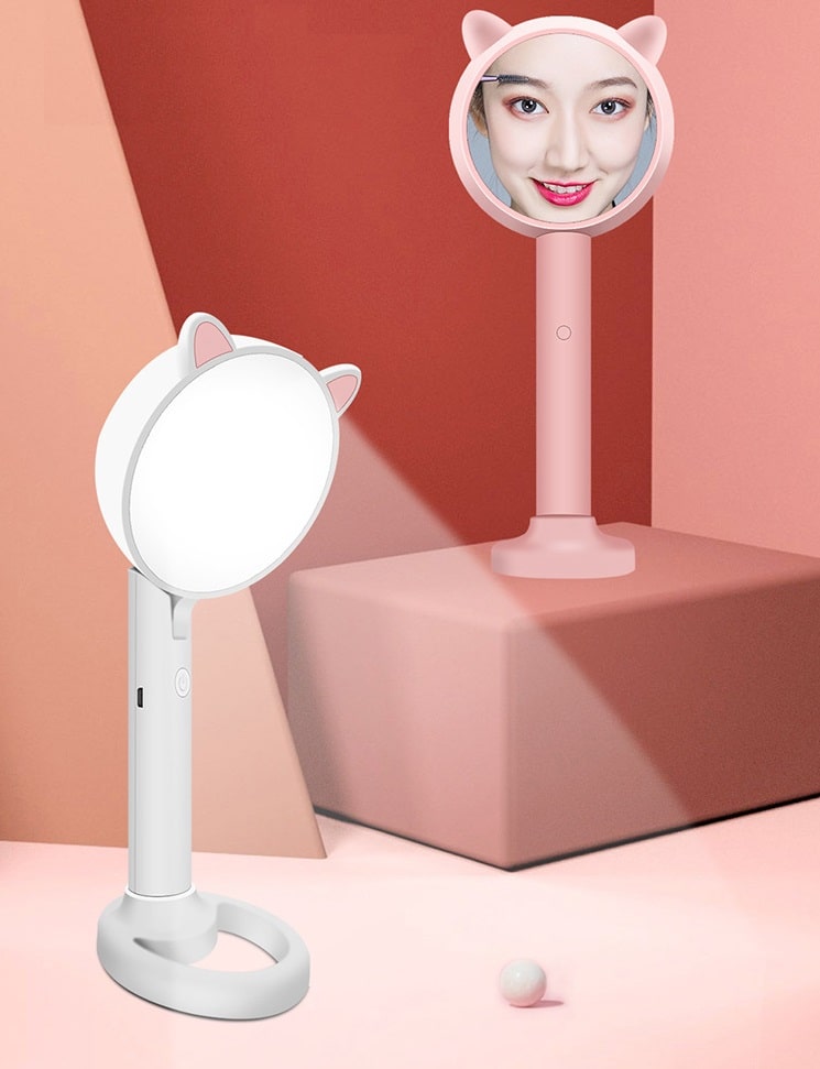 Зеркало для макияжа с подсветкой и ночником ShineMirror TD-026 белого цвета