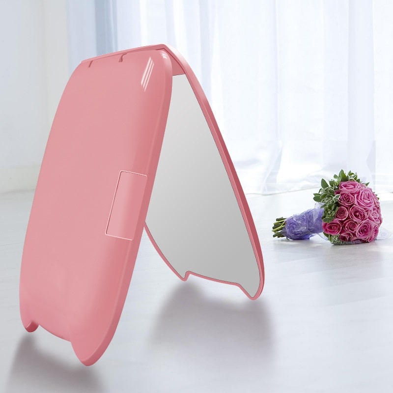 Зеркало для макияжа с подсветкой и увеличением ShineMirror TD-09 розового цвета