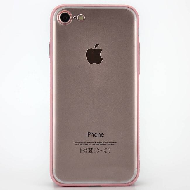 Чехол для Apple iPhone XS Max гелевый цвет окантовки розовый - фото