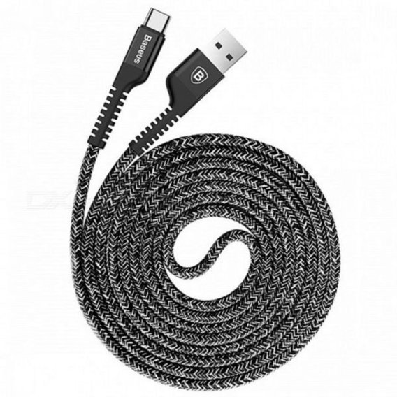 Кабель USB Lightning для Apple с защитой от перегиба Baseus CALZJ-A01 2A 1 метр черный - фото3