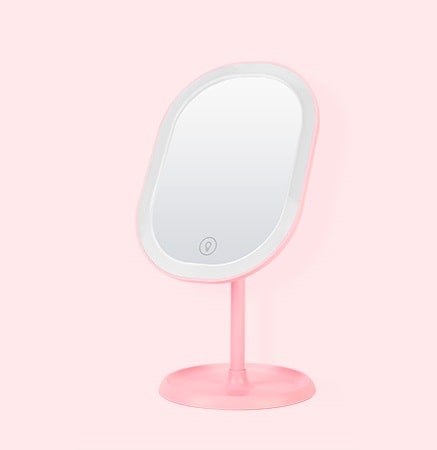 Настольное зеркало для макияжа с подсветкой ShineMirror TD-025 розового цвета