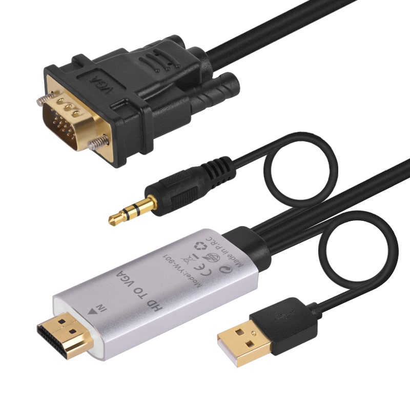 Кабель HDMI - VGA с аудио 1080p 1,8 метра - фото2