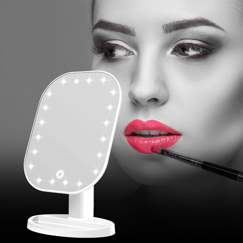 Настольное зеркало для макияжа с подсветкой ShineMirror TD-002 белого цвета - фото3