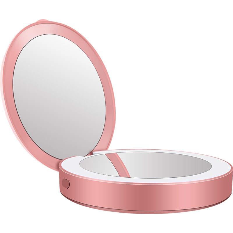 Зеркало для макияжа с подсветкой и увеличением ShineMirror TD-018 розового цвета - фото4