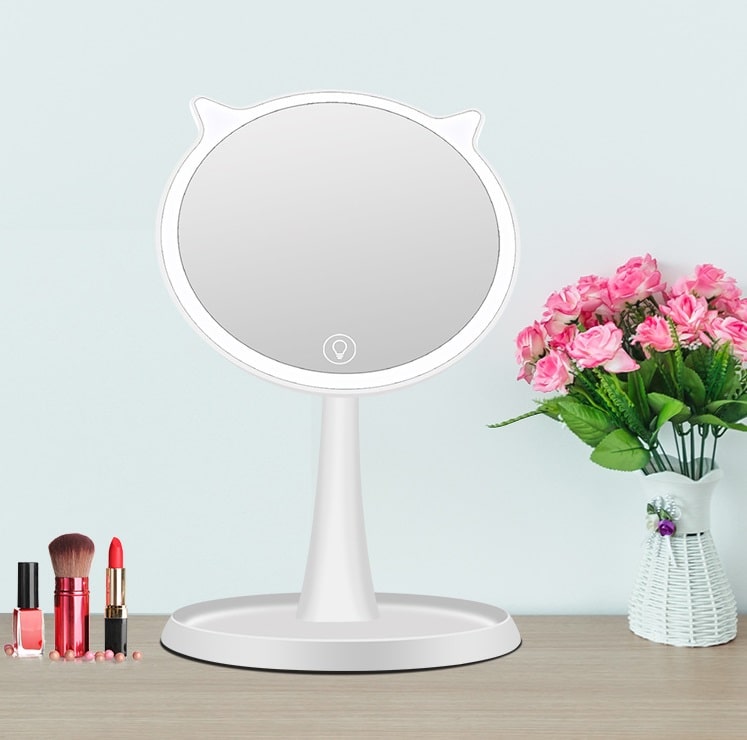 Настольное зеркало для макияжа с подсветкой ShineMirror TD-08 белого цвета - фото3
