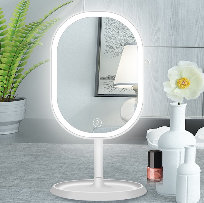 Настольное зеркало для макияжа с подсветкой ShineMirror TD-025 белого цвета - фото