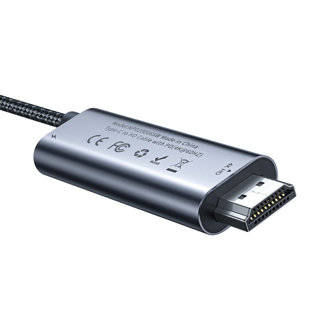 Кабель USB-Type-C - HDMI (4K 60HZ) Baseus CATCY-D0G 1.8 метра - фото4