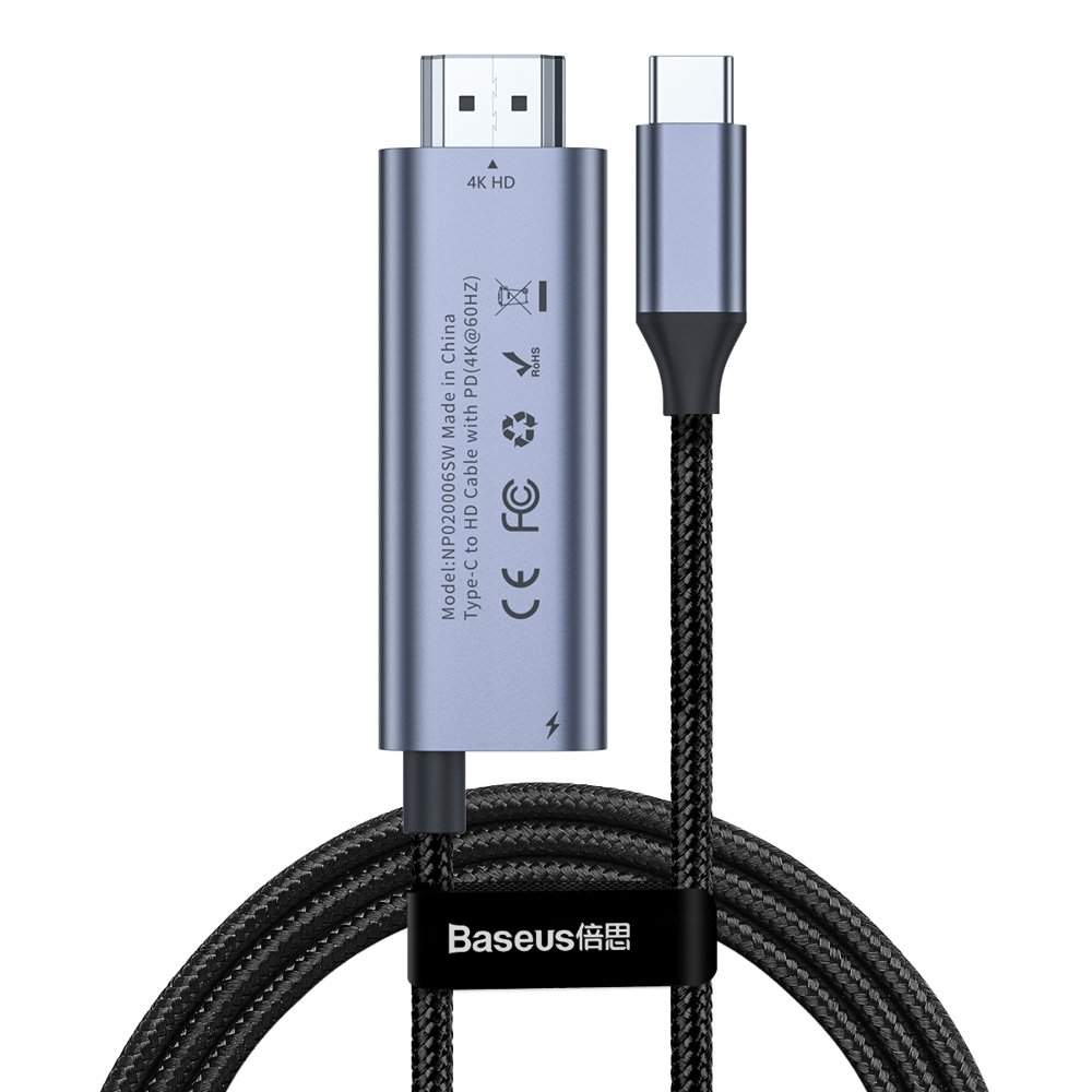 Кабель USB-Type-C - HDMI (4K 60HZ) Baseus CATCY-D0G 1.8 метра - фото
