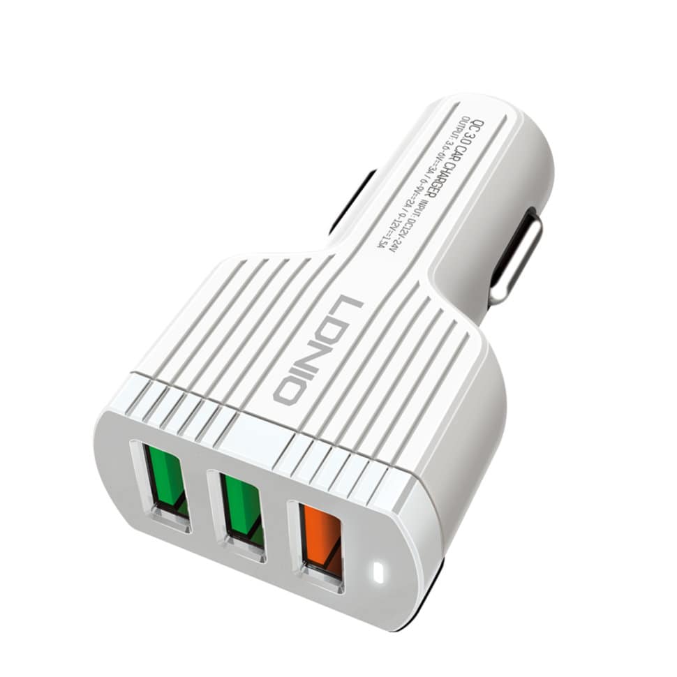 Автомобильное зарядное устройство Ldnio 3 USB 5.1А + Type-C USB кабель (C702Q) - фото2