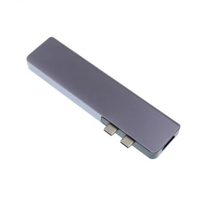 Адаптер 7-в-1 Type-C Card Reader & HUB - Type-Cx2, USB 3.0х2, microSD, SD, HDMI 4K - фото2