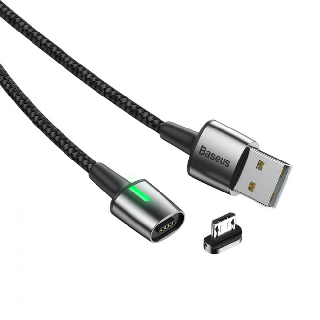 Кабель магнитный Baseus Zinc Magnetic Cable USB - Micro USB 1.5A, 2м (CAMXC-B01) - фото2