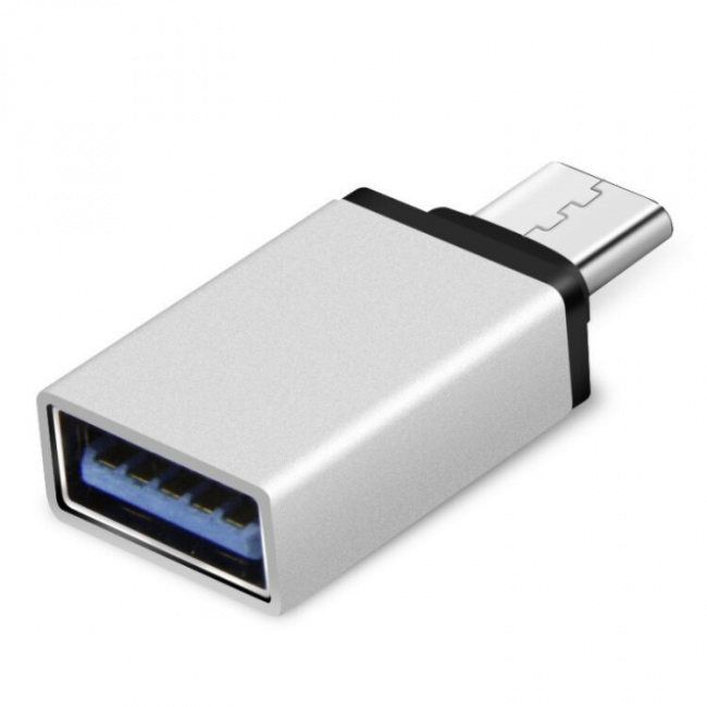 Переходник OTG USB3.1 Type-C – USB 3.0 серебристый