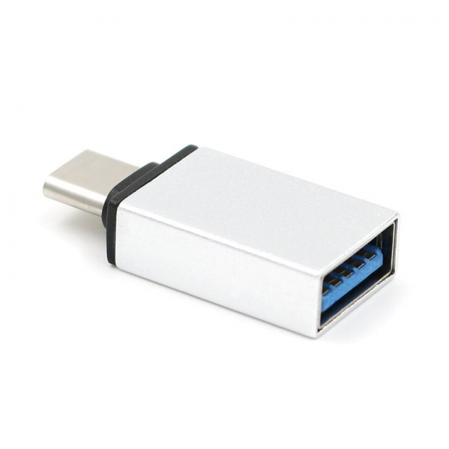 Переходник OTG USB3.1 Type-C – USB 3.0 серебристый - фото3