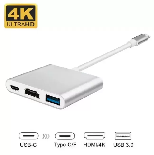 Переходник USB Type-C на HDMI 4K / USB 3.0 PD