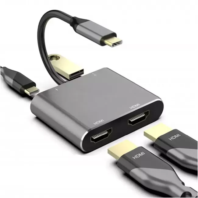 Переходник USB Type-C - 2x HDMI / USB 3.0 / PD - фото2