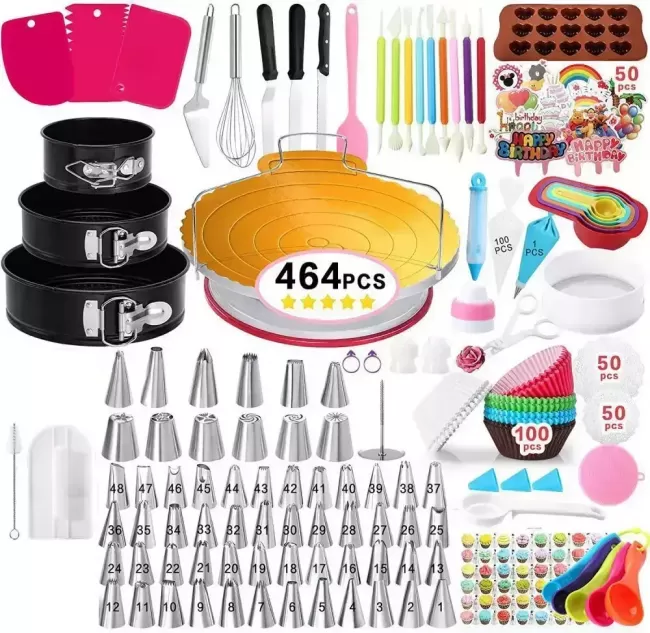 Набор кондитерских инструментов для приготовления и декорирования тортов Amiro Cake Set ACS-464 (464 предмета)