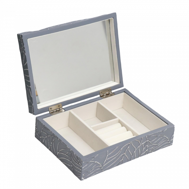 Органайзер (шкатулка) для украшений с зеркалом CASEGRACE SP9351 серый - фото6
