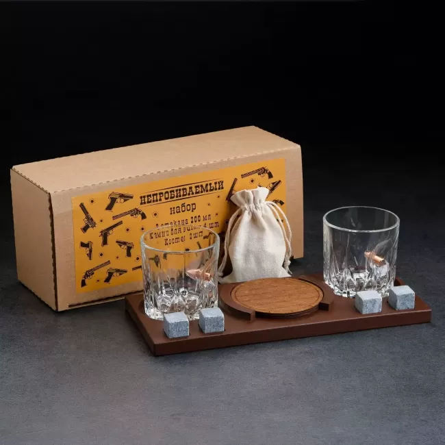 Подарочный набор для виски с камнями и подставкой Amiro Bar Set ABS-104W - фото