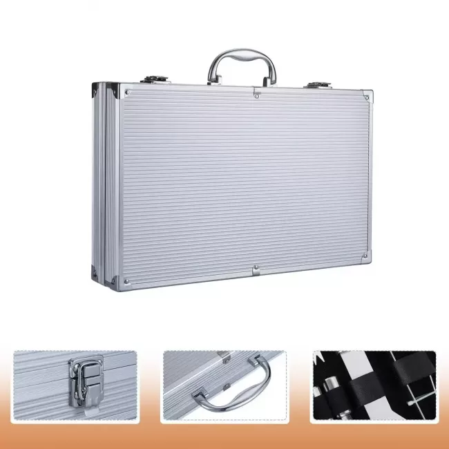 Набор Amiro Grill Set AGS-032 для барбекю/гриля/шашлыка из нержавеющей стали в чемодане (32 предмета)