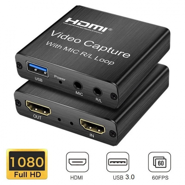 Устройство видеозахвата HDMI 4K Video Capture with MIC R/L Loop - фото