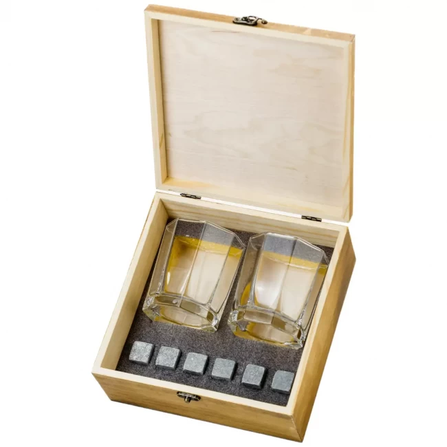 Подарочный набор для виски в деревянной шкатулке с камнями AmiroTrend ABW-101 - фото4