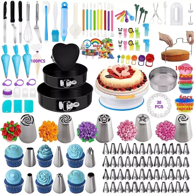 Набор кондитерских инструментов для приготовления и декорирования тортов и кексов Amiro Cake Set ACS-413 (413 предметов)
