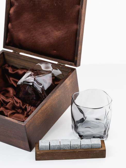 Подарочный набор для виски в деревянной шкатулке с камнями AmiroTrend ABW-304S - фото6