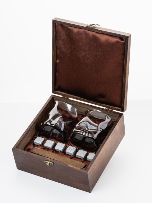 Подарочный набор для виски в деревянной шкатулке с камнями AmiroTrend ABW-304S - фото10
