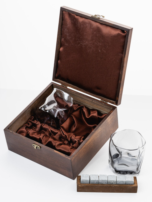 Подарочный набор для виски в деревянной шкатулке с камнями AmiroTrend ABW-304S - фото8
