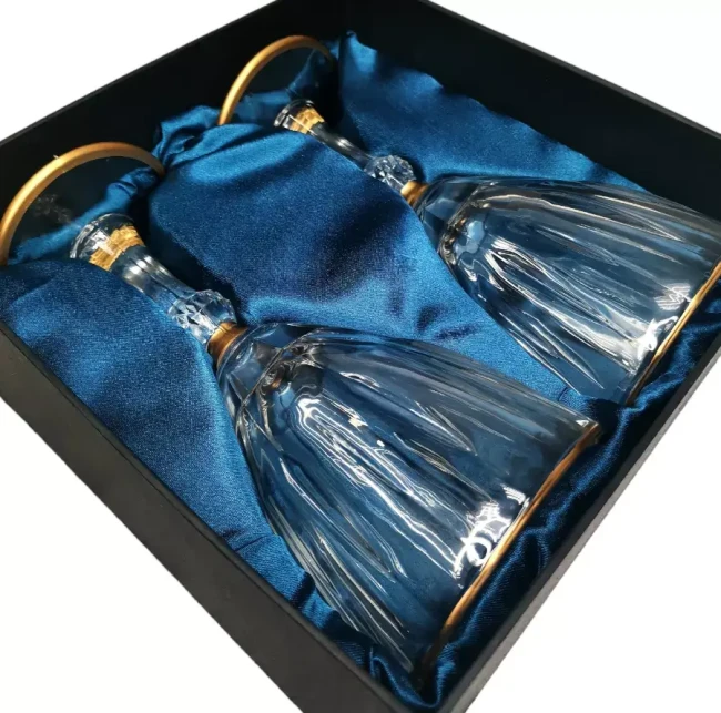 Подарочный набор для игристого 2 бокала AmiroTrend ABW-504 blue crystal - фото9