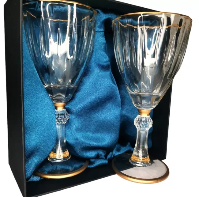Подарочный набор для игристого 2 бокала AmiroTrend ABW-504 blue crystal - фото8