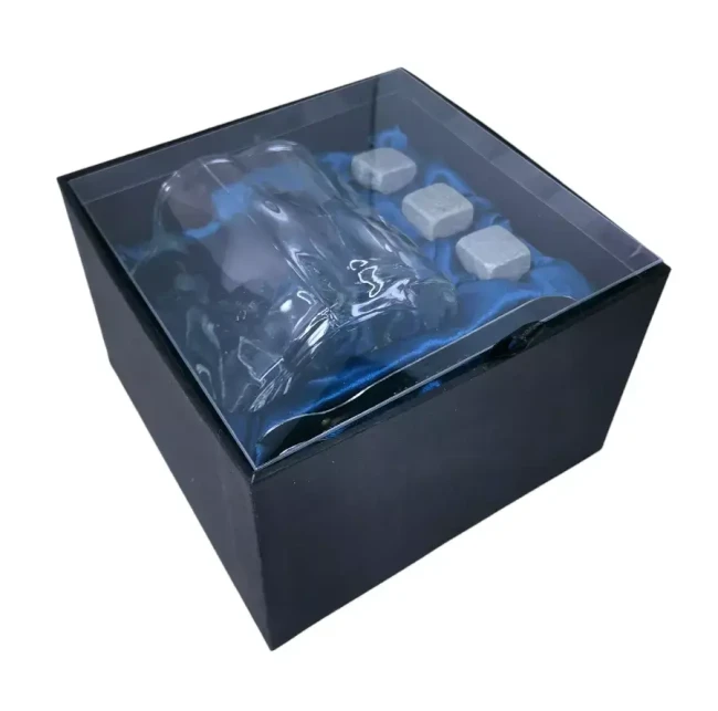 Подарочный набор 1 бокал, 3 охлаждающих камня, щипцы AmiroTrend ABW-331 transparent blue - фото6