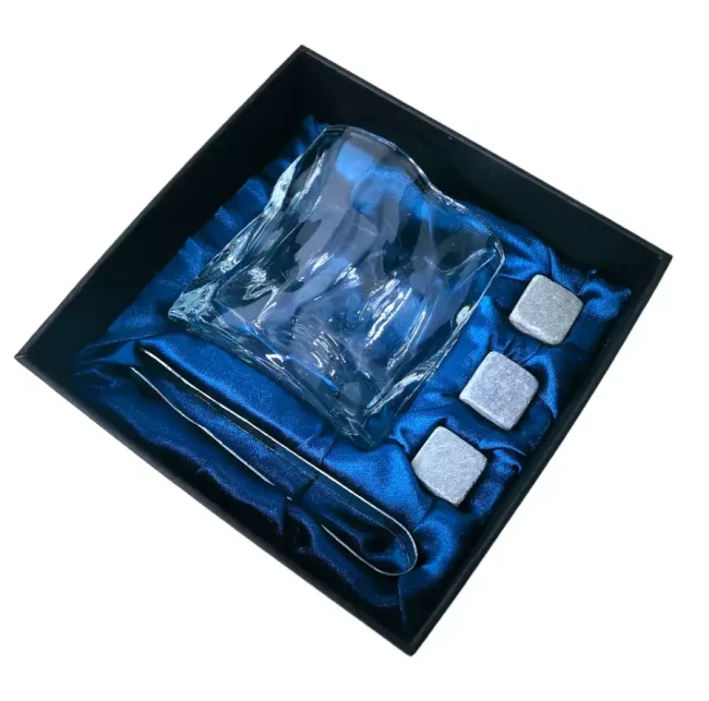 Подарочный набор 1 бокал, 3 охлаждающих камня, щипцы AmiroTrend ABW-331 transparent blue - фото3