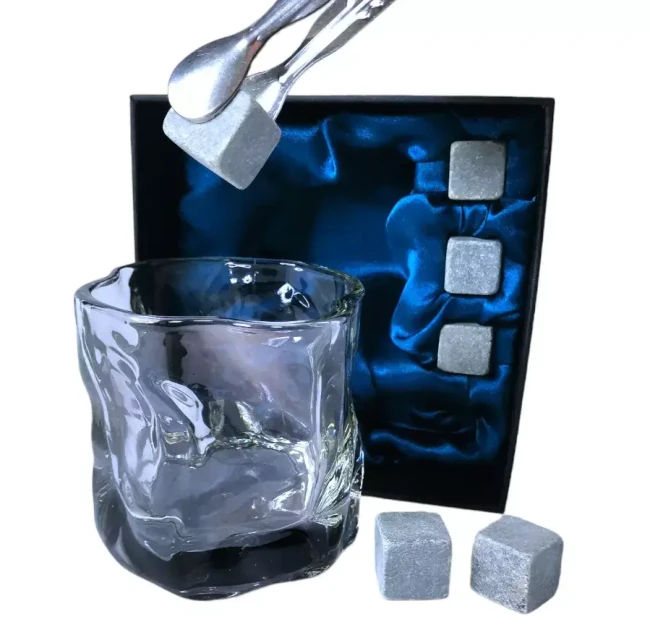 Подарочный набор 1 бокал, 3 охлаждающих камня, щипцы AmiroTrend ABW-331 black transparent - фото5
