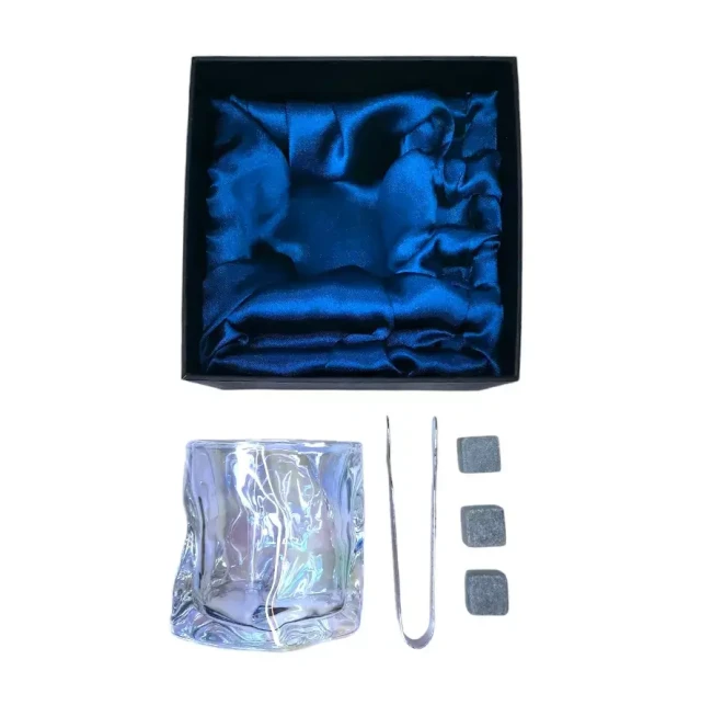 Подарочный набор 1 бокал, 3 охлаждающих камня, щипцы AmiroTrend ABW-331 pearl blue - фото4