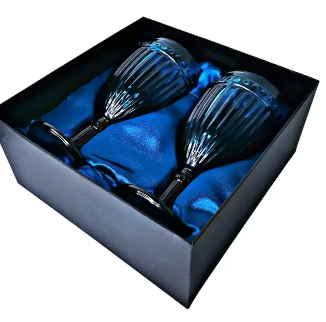 Подарочный набор для игристого 2 бокала AmiroTrend ABW-506 blue - фото6