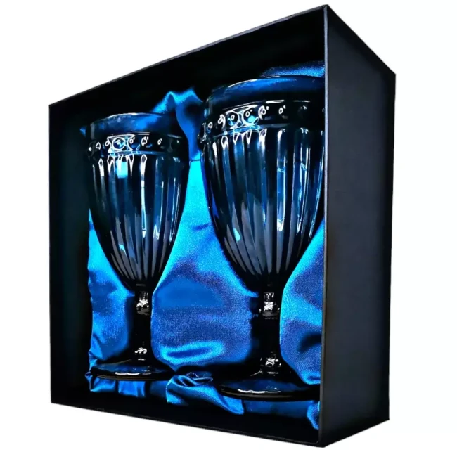 Подарочный набор для игристого 2 бокала AmiroTrend ABW-506 blue - фото3