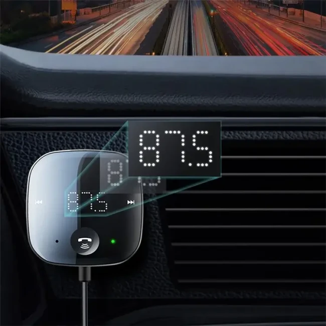 Автомобильный беспроводной Bluetooth v5.0 аудио ресивер с микрофоном, FM, TF BT-B9 - фото6