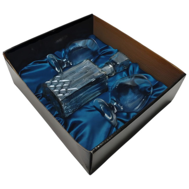 Подарочный набор для коньяка со штофом, 2 бокала AmiroTrend ABW-420 blue crystal - фото2