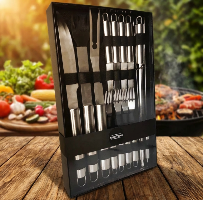 Подарочный набор для гриля и барбекю AmiroTrend AGS-315 (15 предметов в наборе) - фото