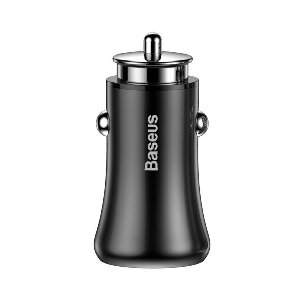 Автомобильное зарядное устройство Baseus Gentleman 4.8A Dual-USB Car Charger черный - фото3