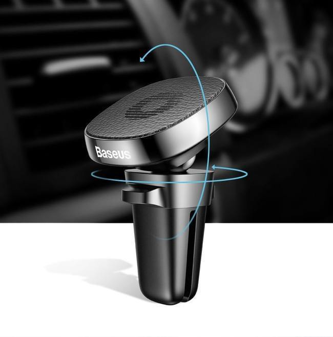 Автомобильный держатель в дефлектор воздуховода Baseus SUMQ-PR01 магнитное крепление черный - фото4
