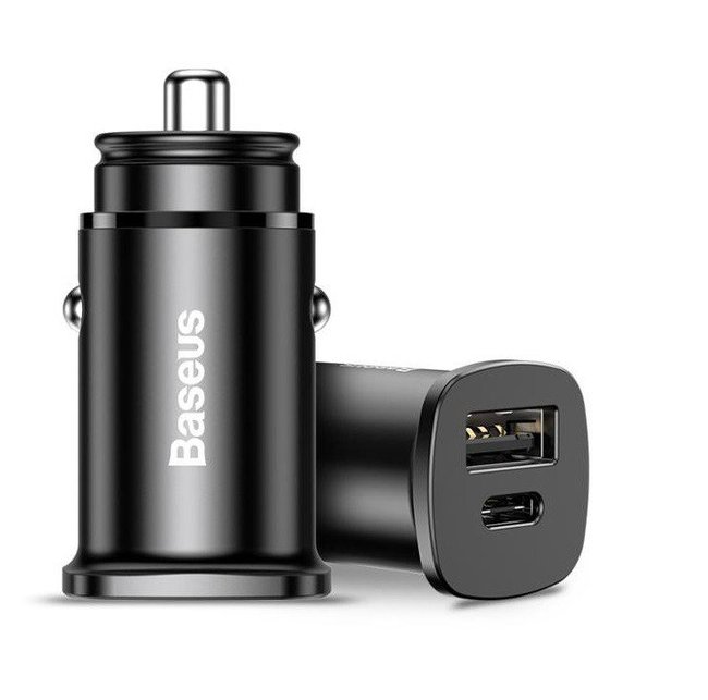 Автомобильное зарядное устройство Baseus PPS с разъемом USB и USB-C 30W черный - фото