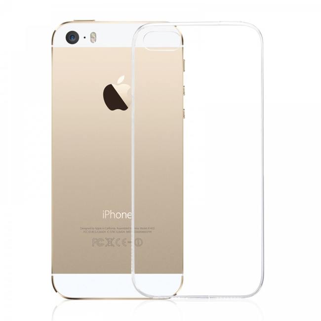 Чехол для Apple iPhone 5/5s/5se гелевый тонкий 0,5mm прозрачный - фото