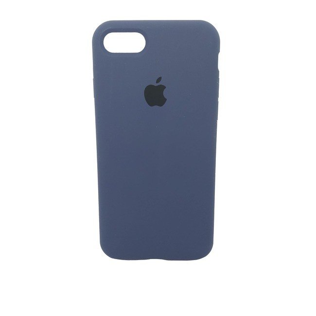 Чехол для Apple iPhone 7/8 силиконовый (закрытый низ) темно - синий