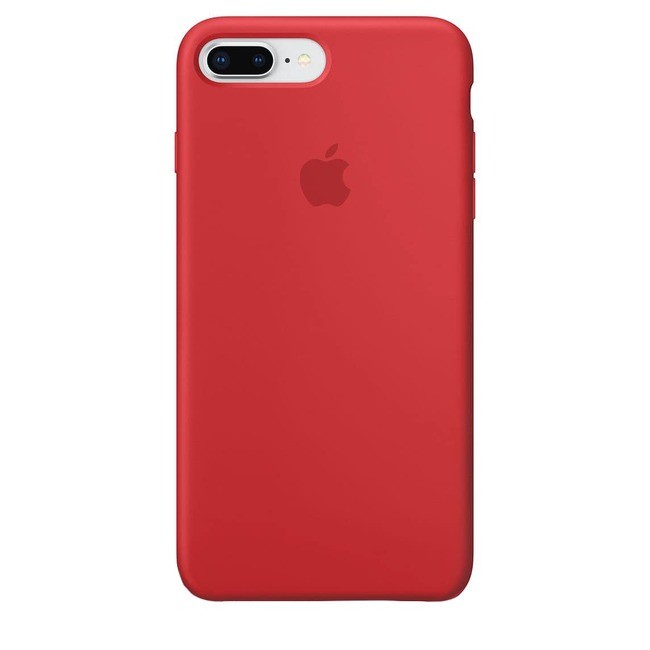 Чехол для Apple iPhone 8 Plus/7 Plus силиконовый (закрытый низ) красный - фото