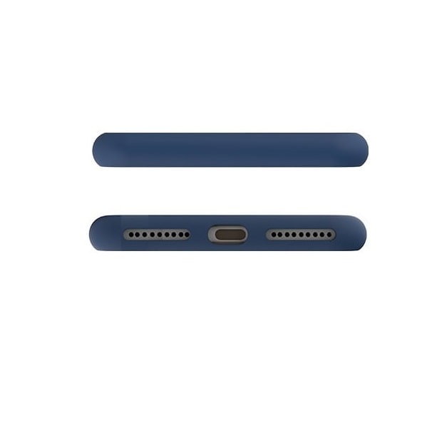 Чехол для Apple iPhone 8 Plus/7 Plus силиконовый (закрытый низ) темно - синий - фото5
