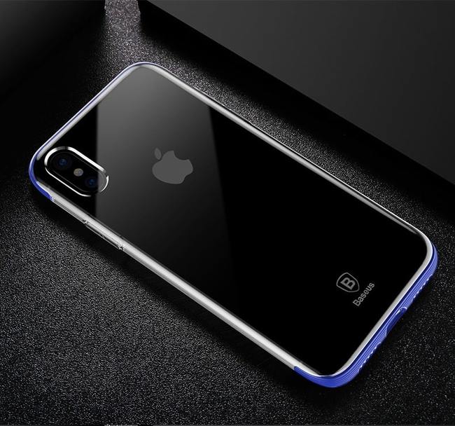 Чехол для Apple iPhone X / Xs гелевый Baseus Armor Case синий - фото